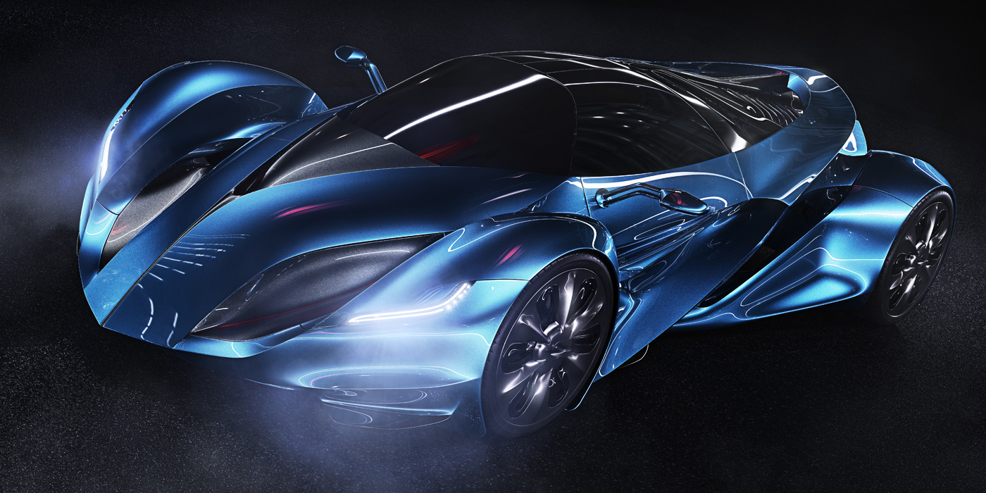 炫蓝,概念设计,超级跑车,汽车设计,复杂形状,工业设计