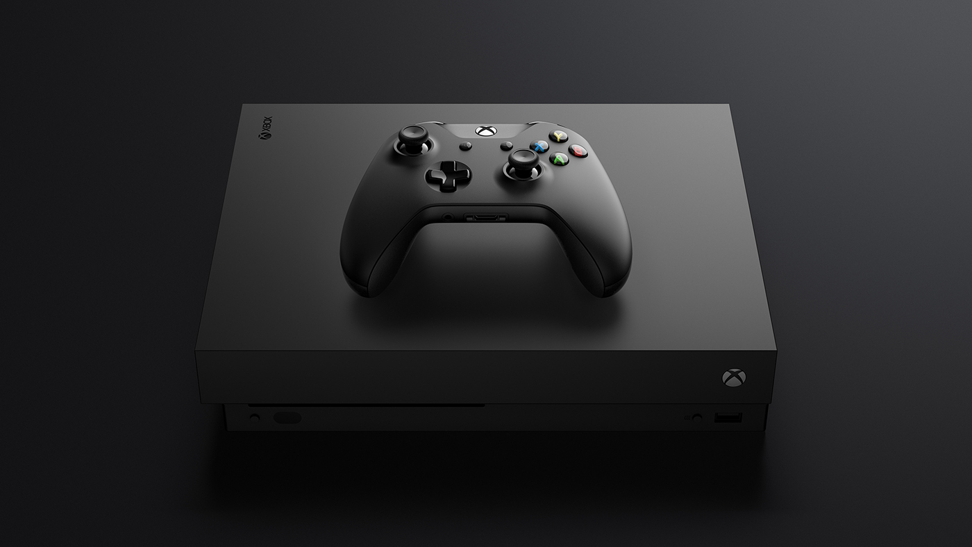 xbox one x,微软,游戏盒子,小黑盒,游戏主机,黑色