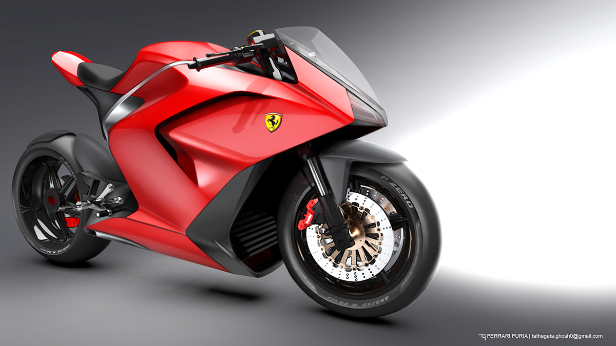 法拉利超级跑车摩托车设计 - 普象网