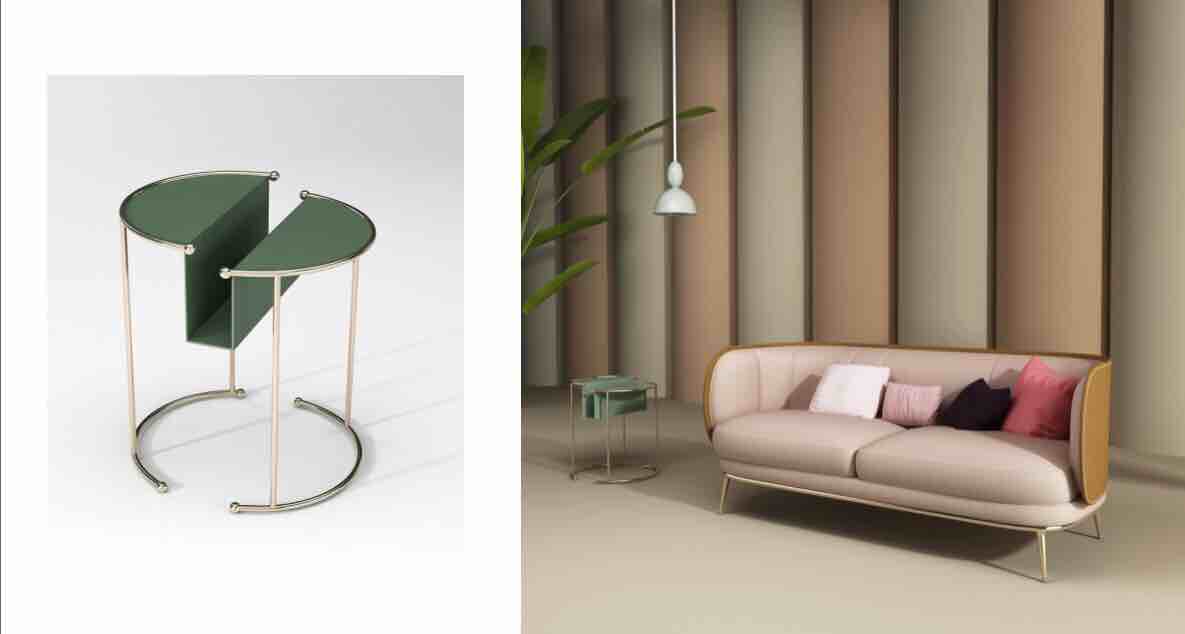 简约沙发与金属咖啡桌设计by colorwong 黄燕虹