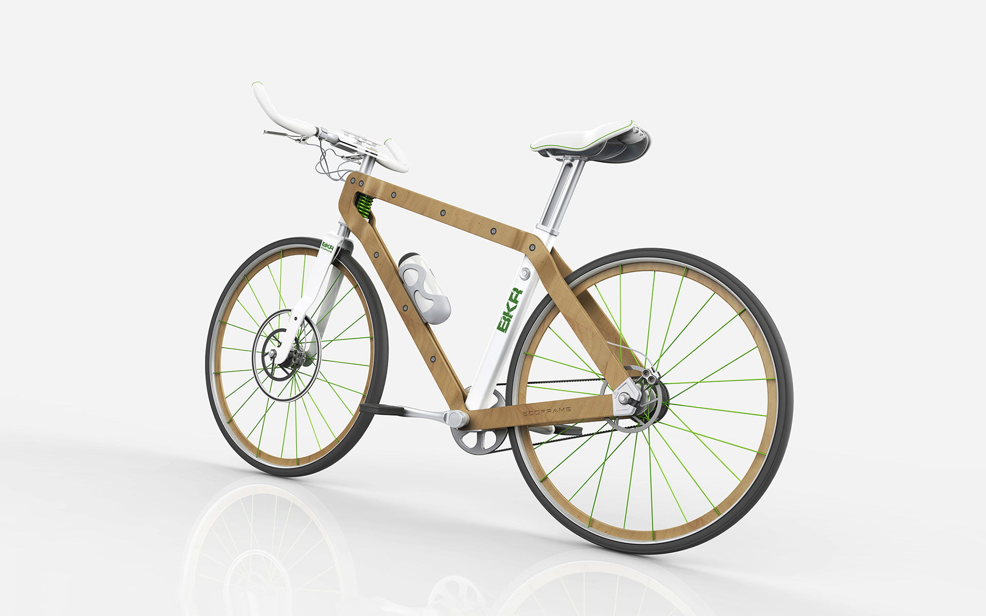 bkr一款概念自行车设计,木质材料做不一样的自行车!