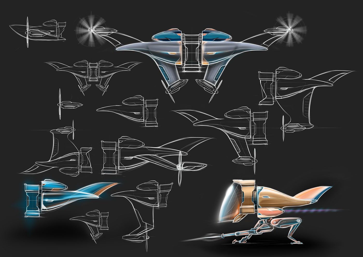 三翼,草图,无人机,概念,concept drone,i-kaan