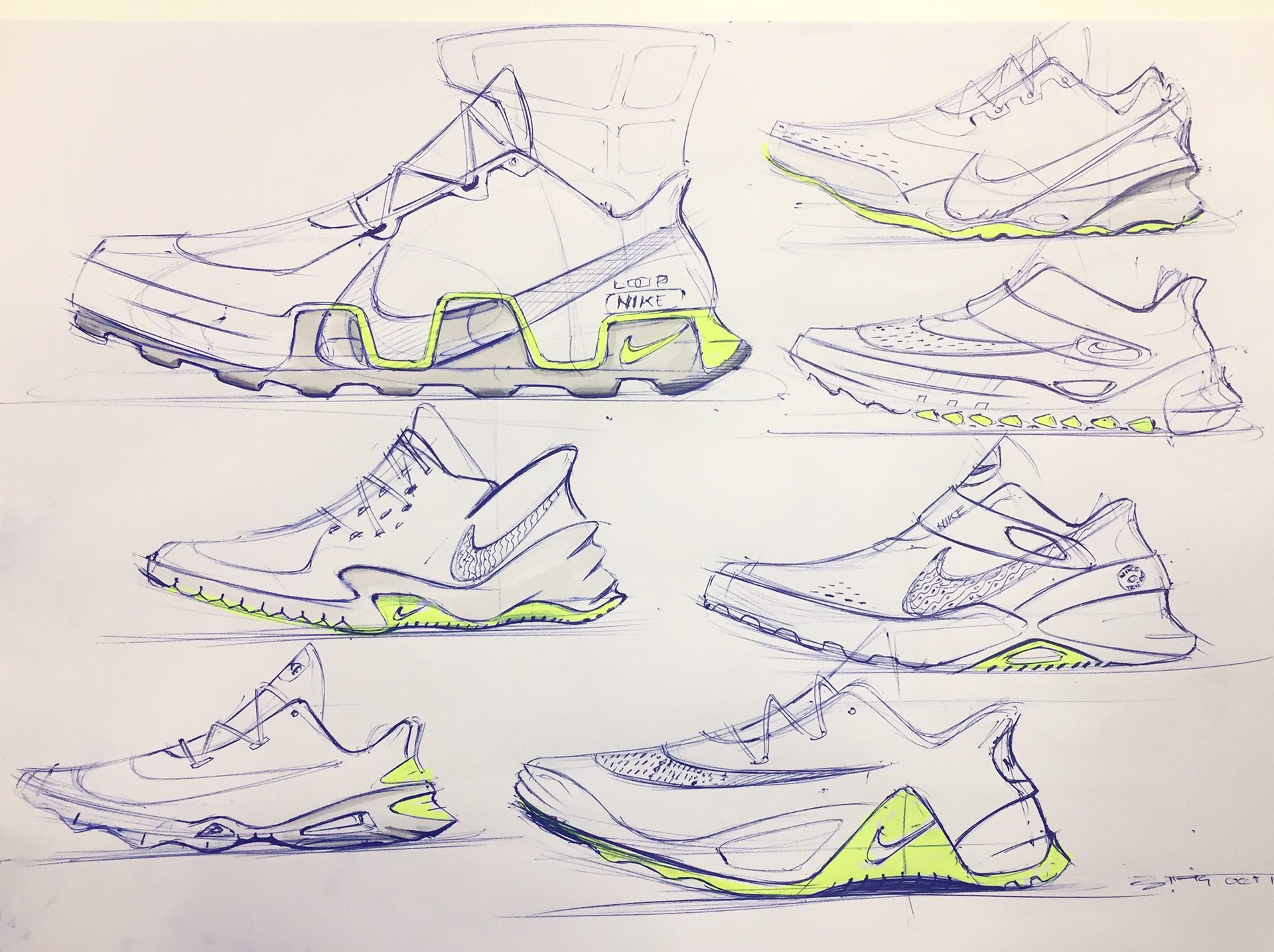 【运动鞋草图合集】闲暇时间画草图了解产品的形式,和